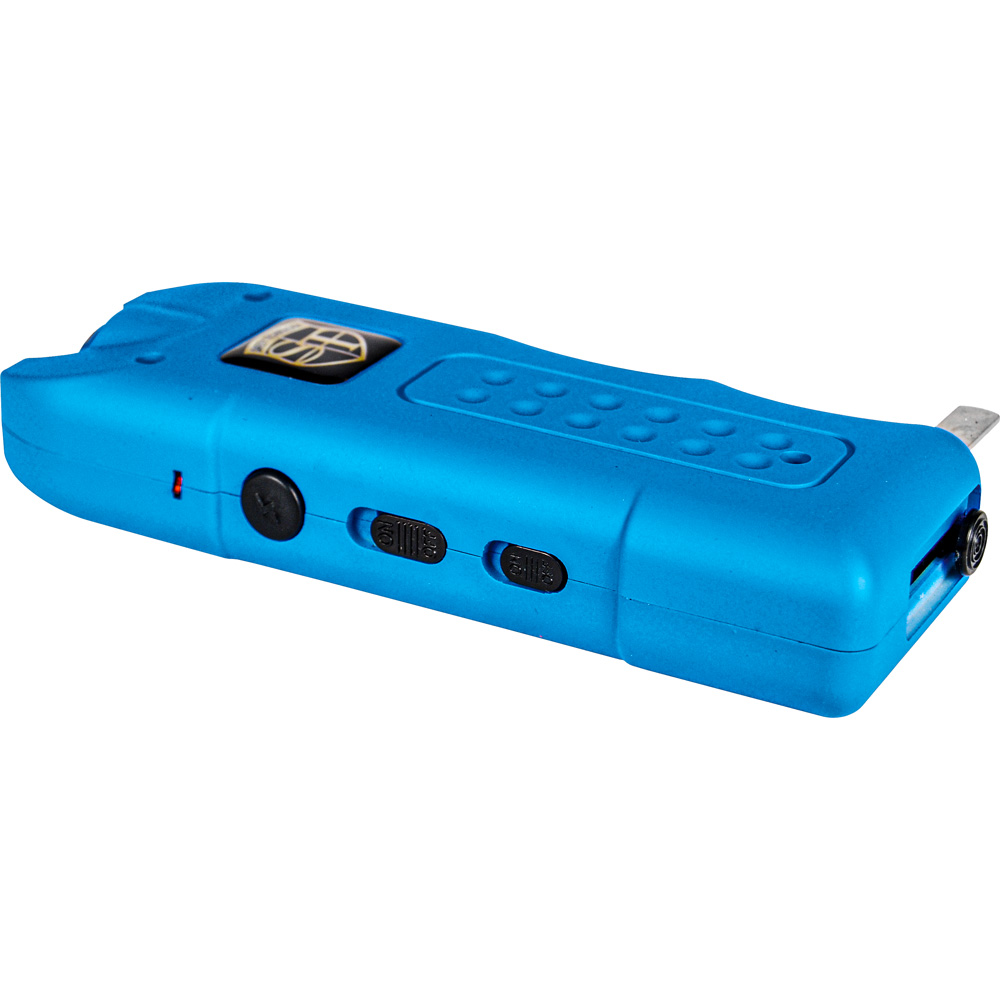 80,000,000 volt MultiGuard Stun Gun Alarm and Flashlight with Built in Charger Blue view 2